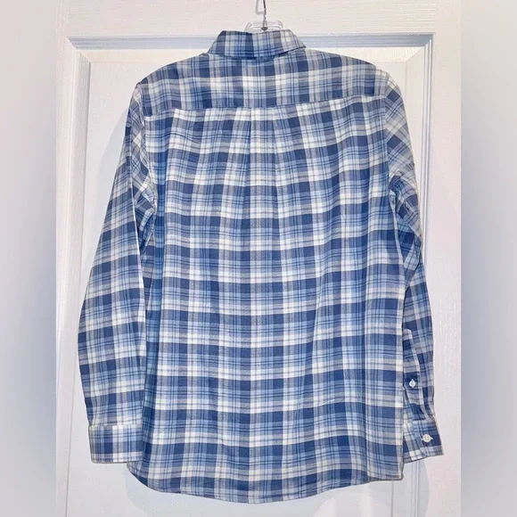 VINEYARD VINES boys plaid dress whale shirt teen size 16 -mint